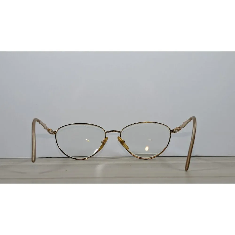 Vintage Francioni 2005 Eyeglass Frames Gold Tone Oval 54-18 140 w Case